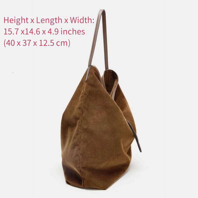 CORDUROY EFFECT TOTE Bag, Designer Hobo Bag For Ladies, Women's Fashionable Large Handbag With Top Handle