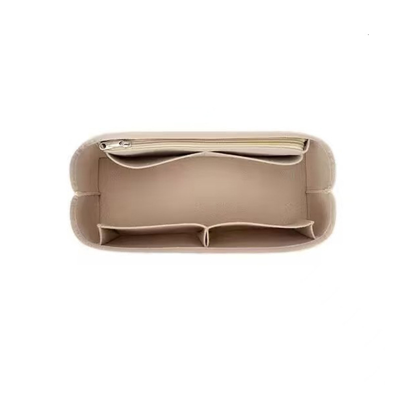 Designer's new lined cosmetic storage bag with long and short handles, large mini inner bag