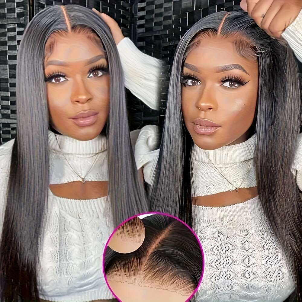 5X5 HD Lace Closure 250 Density Put On Go Glueless Bone Brazilian Human Plucked Pre Cut With Baby Hair Bleached Knots 3S Ready To Silky Straight Wigs 