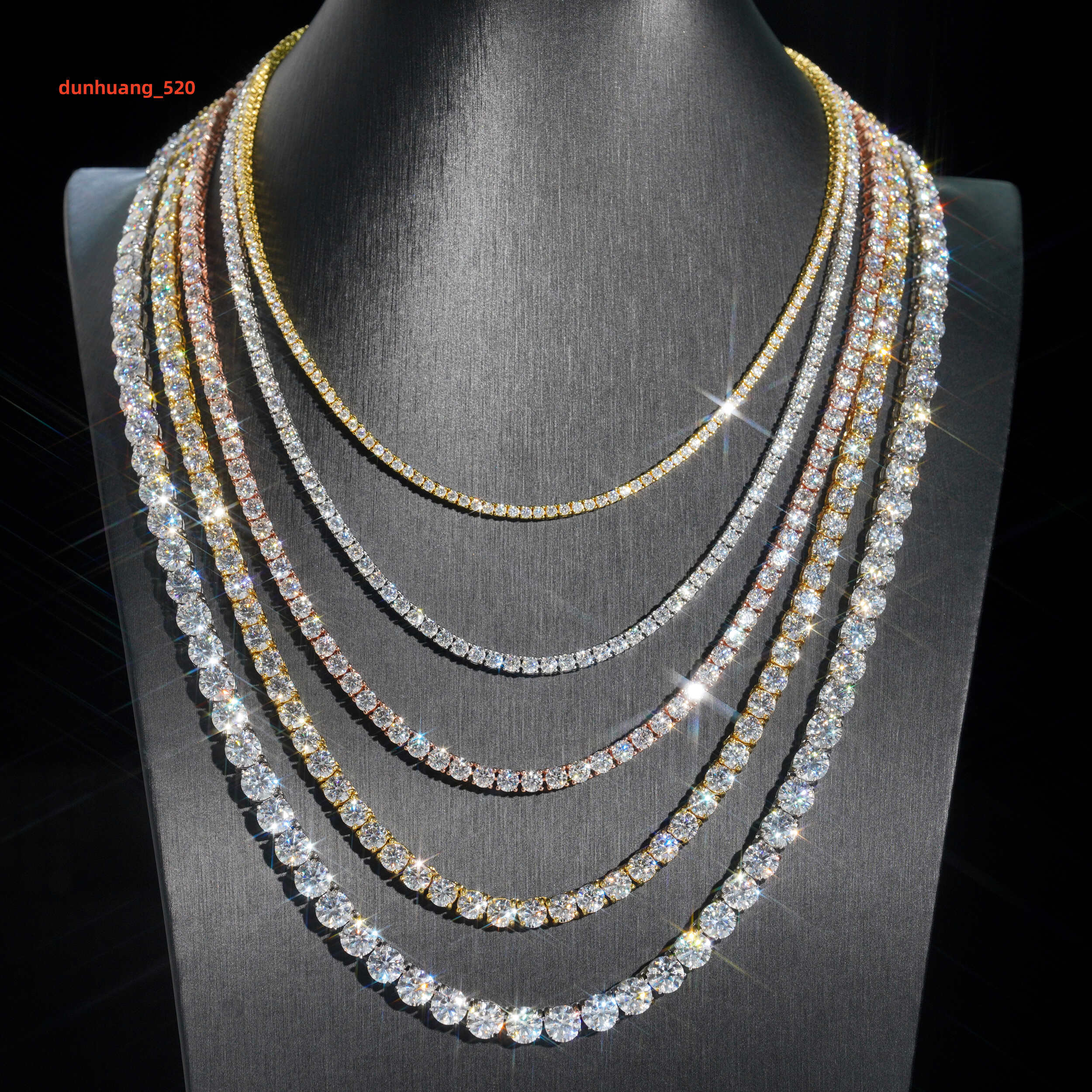 Drop Shipping GRA Certificated Sterling Silver Tennis Bracelet 2mm 3mm 4mm 5mm 65mm Vvs Moissanite Tennis Chain Necklace