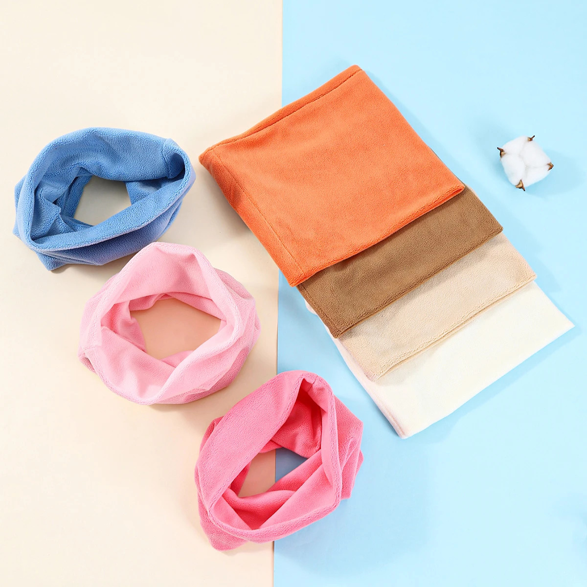 Autumn and Winter Childrens Scarf Baby Bib Baby Warm Bib Solid Color Knit Bib for Boys and Girls Baby Shawls 251027