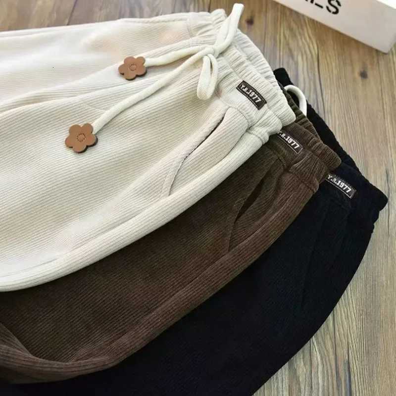 Stylish Teenage Girls Loose Corduroy Pants Solid Color Casual Warm Pants Girl Clothing Fleece Trousers Jogger Pant for ChildrenT251027