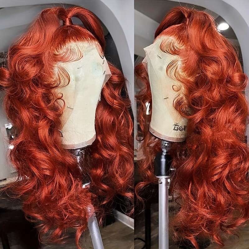 Vibrant Red Long Body Wave Women - 13X4 Front, Heat Resistant Fiber, Natural Looking For Daily Use & Halloween, Synthetic Lace Front Wig