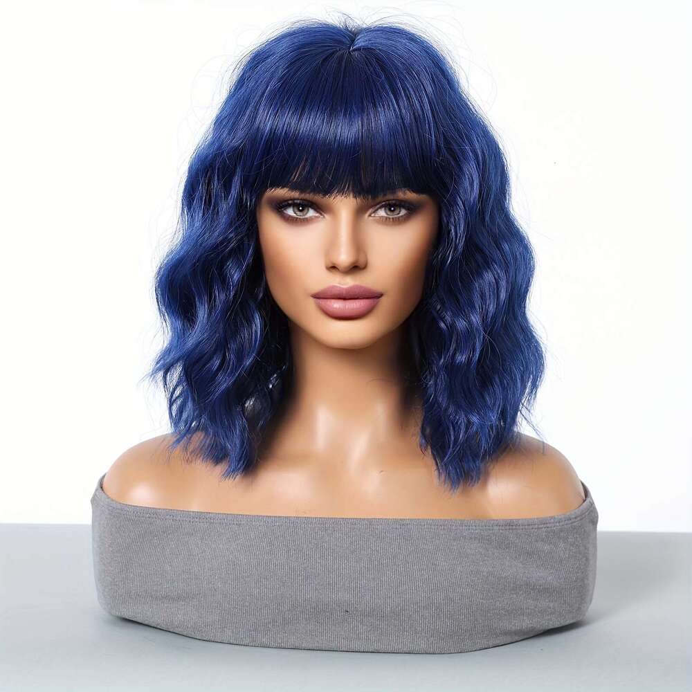 Colorful Short Straight Wig Synthetic Clip In Hair Natural Looking For Daily Use Halloween Christmas, Cosplay, Matte Finish, High Temperature