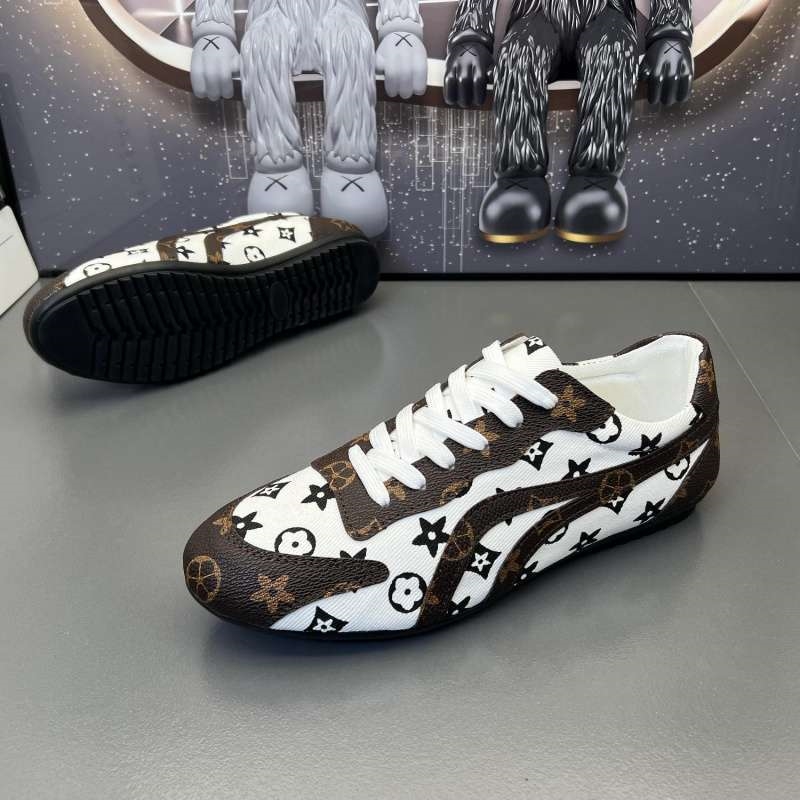 Free shipping new men's casual shoes with lace up fashion printed board shoes black and white 38-44