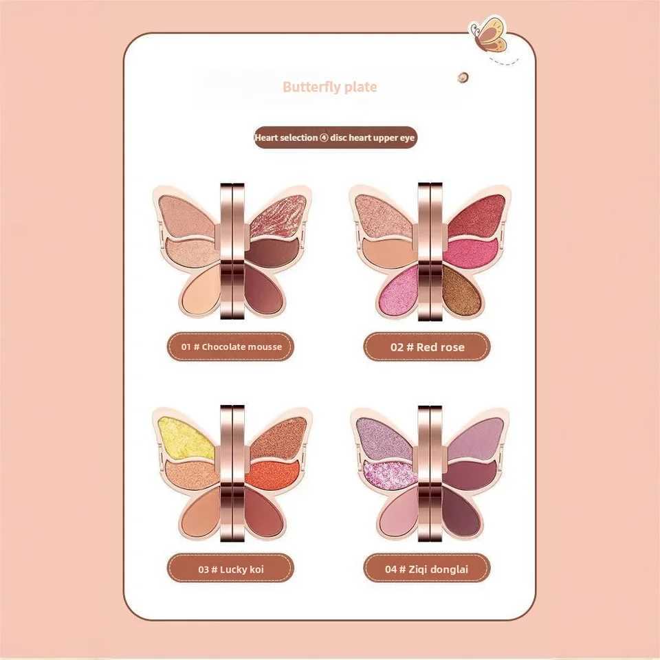 6Color Butterfly Design Eyeshadow Palette Earth Tones Matte Highlighter Colorful Pink Glitter Shades for Creative Makeup CO01XJ251027