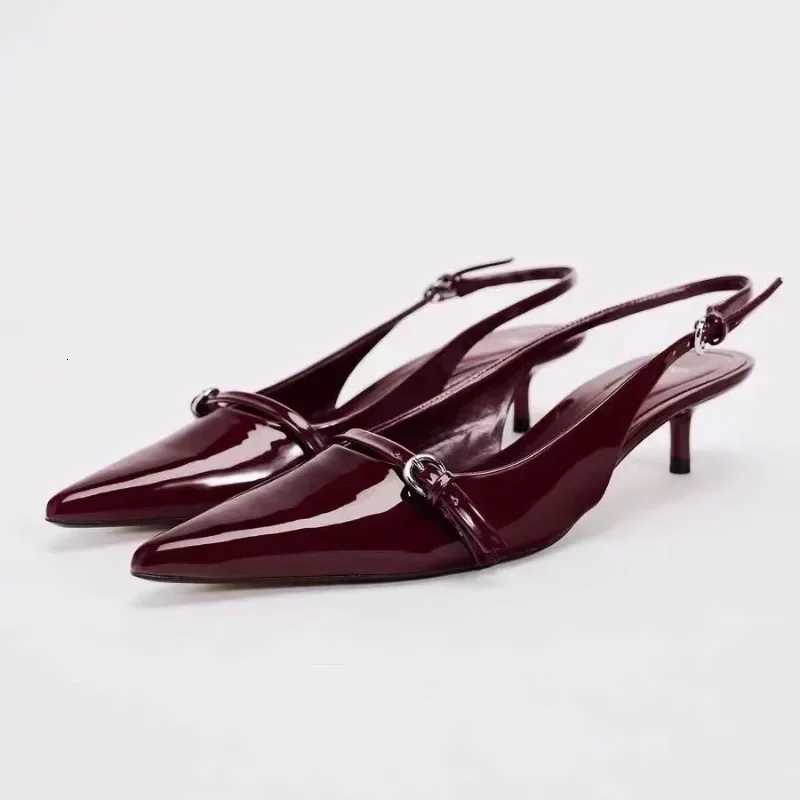 Black Bow Knot Stiletto Pumps For Women Summer Point Head Thin Heel Slingbacks Sandals Womens 2025 New Sweet Middle Heel ShoesXJ251027