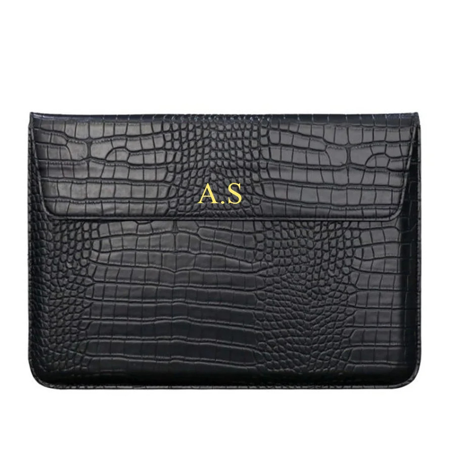 Unisex Custom Letter Envelope Leather Laptop Sleeve for MacBook Air 13 Retina 133 14 15 Free Personalization Macbook Case Pouch 251027
