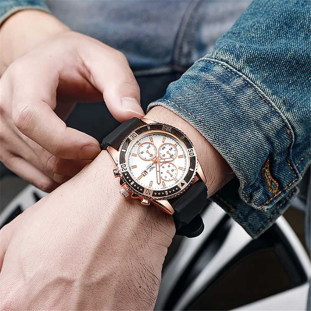 UTHAI CA09 New Mens Fashion Light Luxury Quartz Watch Calendar Silicone Band Casual Business Males Sports Wristwatch ClockT251027