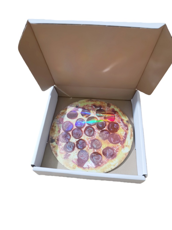 custom print pizza style box and bag wholesale holographic zipper pack baggies UV spot embossed printting boxes stickers