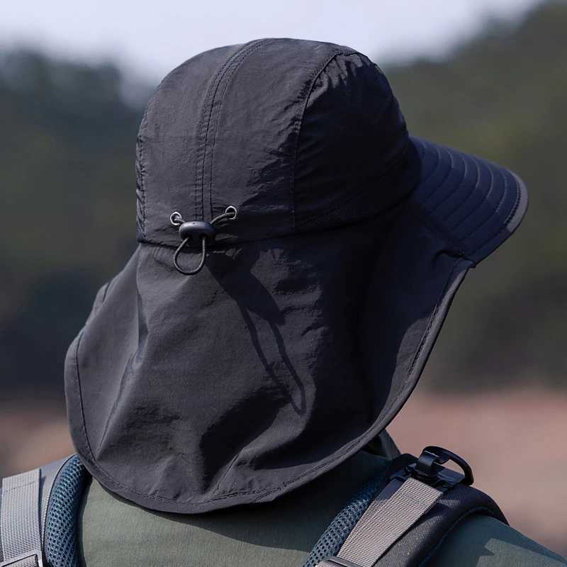 Xinbaoguan 100 Polyester 9249 Summer MENS AND WOMENS Large Brimmed Shawl Fisherman Hat Quick Drying Breathable Sunshade HatW251027