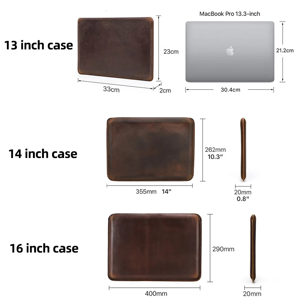 CONTACTS FAMILY Genuine Leather Laptop Sleeve Case For Pro Air 13 14 16 M4 M3 M2 Cover HP DELL XPS 13 Computer Bag Men 251027