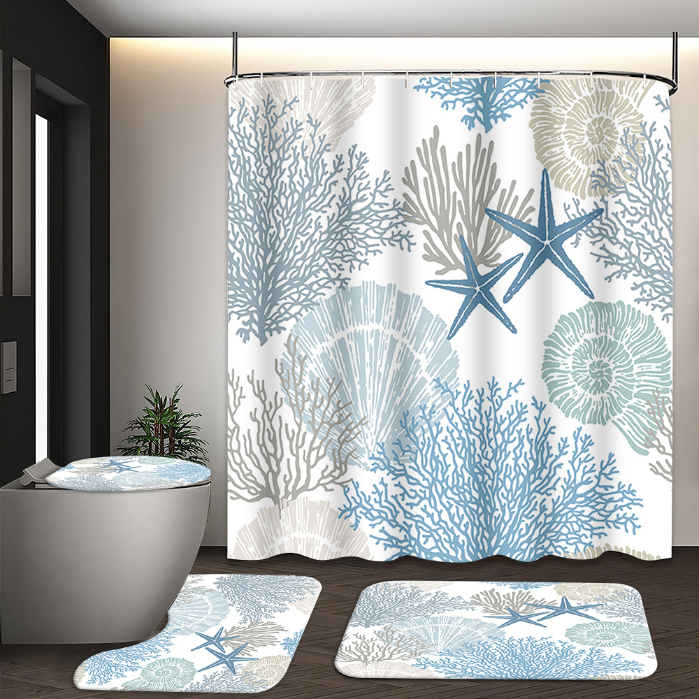 YL-37563 Hot selling digital printed shower curtain animal waterproof, mildew-proof and moisture-proof bathroom dry and wet separation curtain