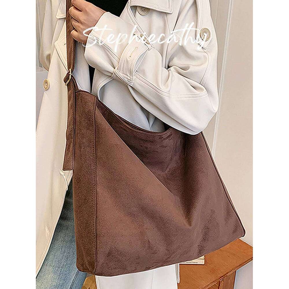 Designer Luxury SC Slouchy Maillard Color Faux Suede Fabric Zip Closure Large Capacity Adjustable Single Strap Hobo Shoulder Bag For Women Daily