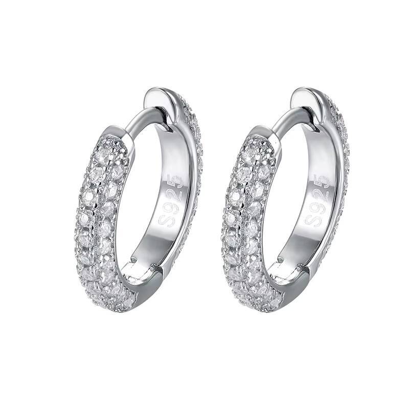 925 Sterling Silver Moissanite Drop Earrings With GRA Certificate Fine Hoop Earrings Fashion Dangle Earrings for Women