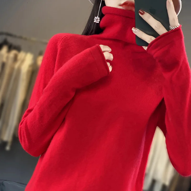 Autumn And Winter Knitted Pullover HighNeck Sweater A Fashionable And Comfortable LongSleeved Womens TopRY266 251027