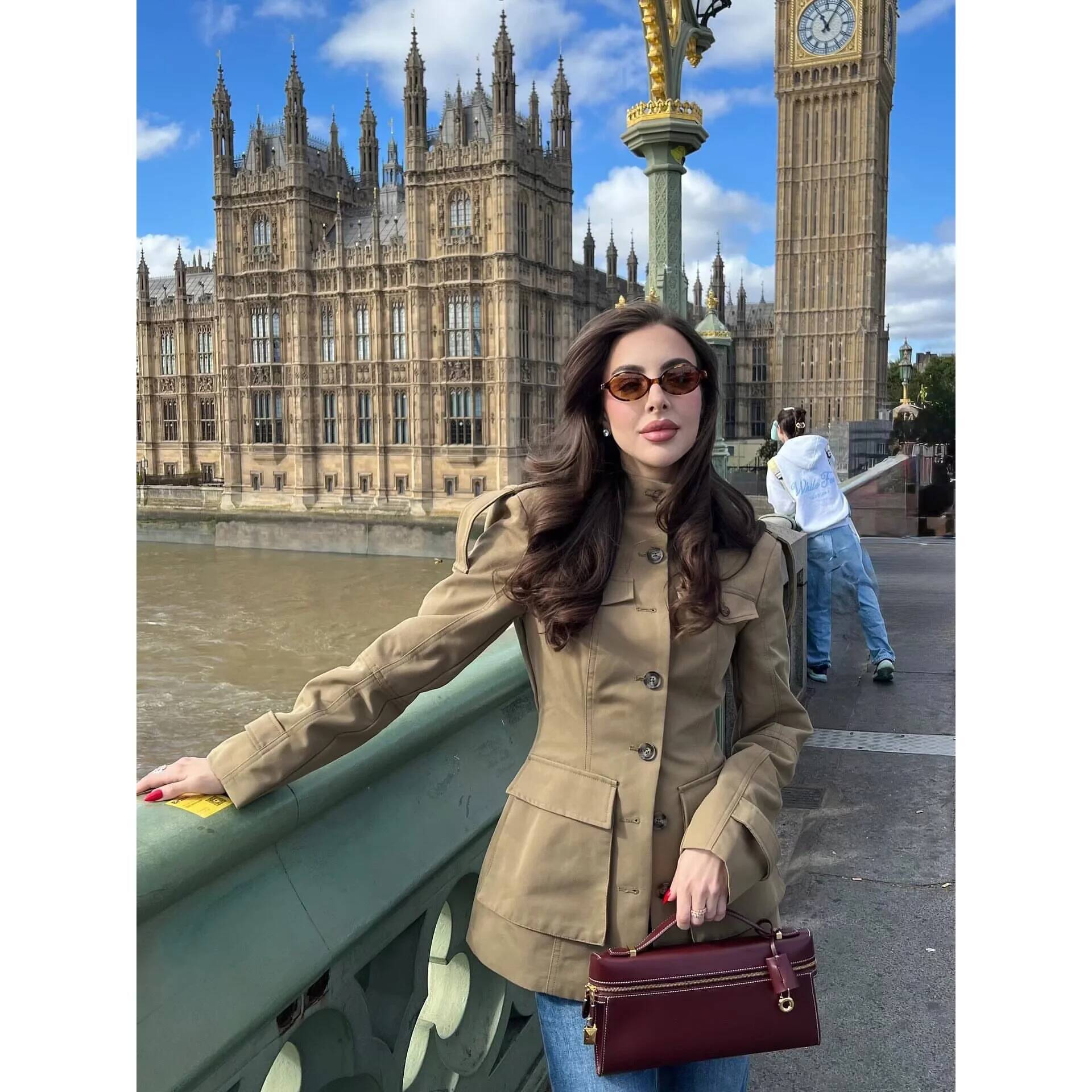 winter jacket women BSAY stand collar workwear style multi pocket jacket 2025 autumn new France Shoulder strap coats chic ladies tops mujer