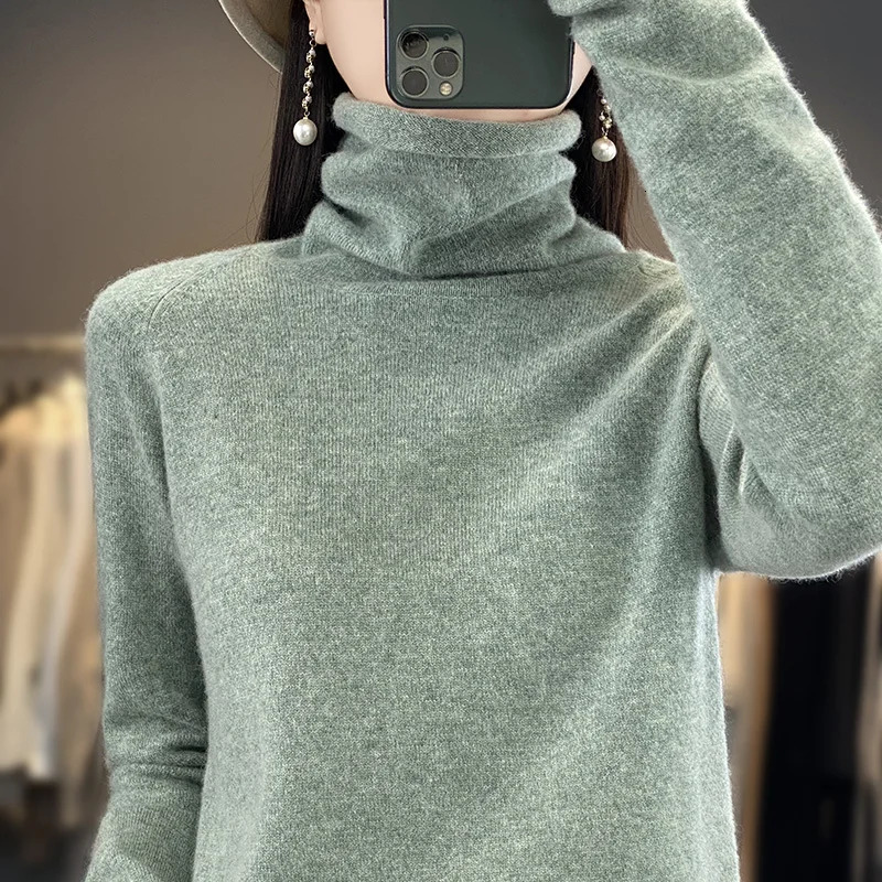 Autumn And Winter Knitted Pullover HighNeck Sweater A Fashionable And Comfortable LongSleeved Womens TopRY266 251027