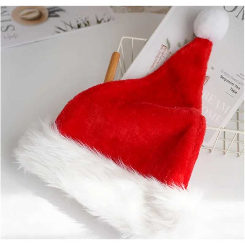 Christmas Hat Kids Plush Cap Long Fur Holiday Party Decoration Cute Winter Accessory for Children Festive Costume HeadwearW251027