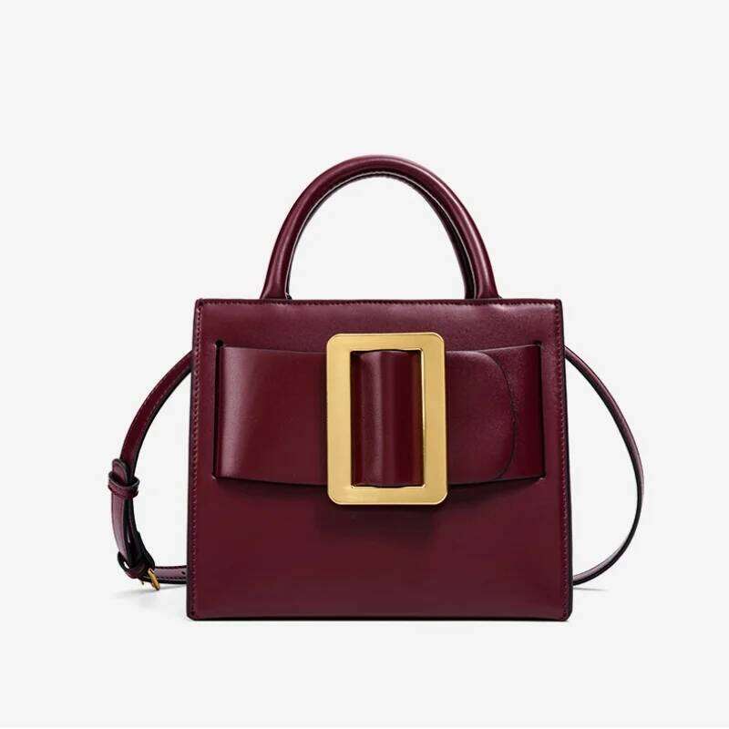 2025 New High Quality Trendy Shoulder Women Unique Belt Buckle Deco Handbag Square Versatile Commuting Bag