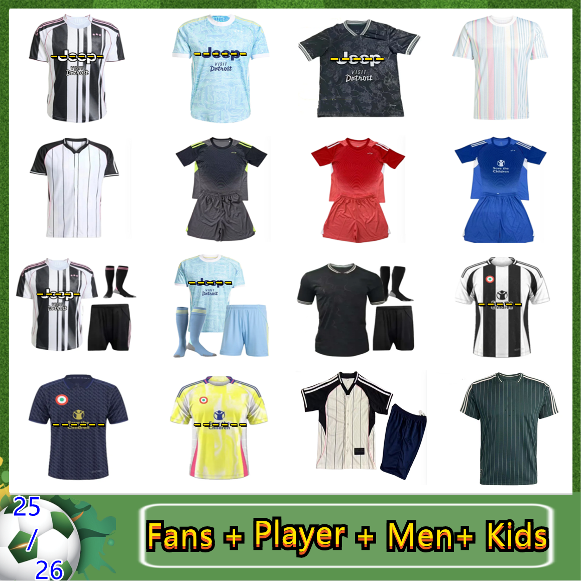 2025 20026 Juve Soccer Jerseys Yildiz Vlahovic F.CONCEICAO DOUGLAS LUIZ Thuram N.GONZALEZ Kalulu DIMARIA MILIK 25 26 Fans Player Home Away Football Shirt Kids kit