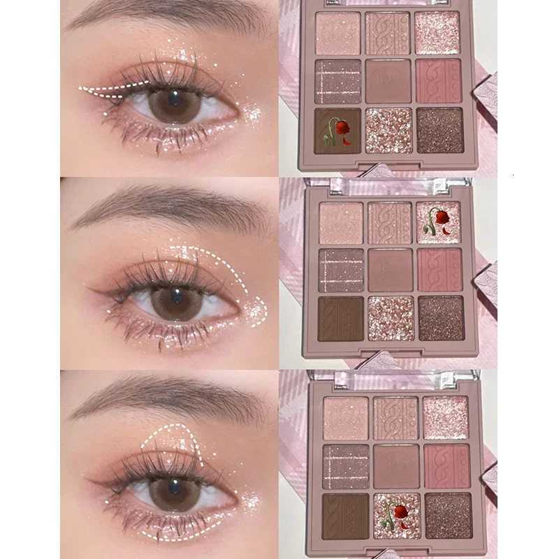 9Color Eye Shadow Palette Glitter Pearly Eyeshadow Palette Nude Long Lasting Korean Charming Eyes Make Up Palette CosmeticsXJ251027