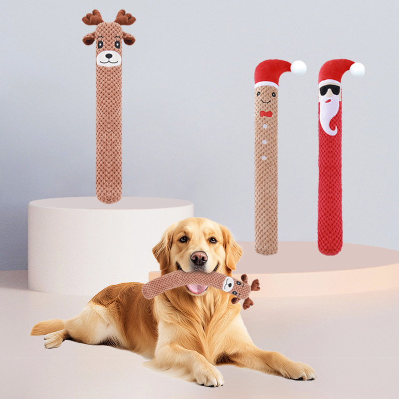 Luxury New dog toy, long-shaped Christmas style plush toy, dog chewing toy pet toy