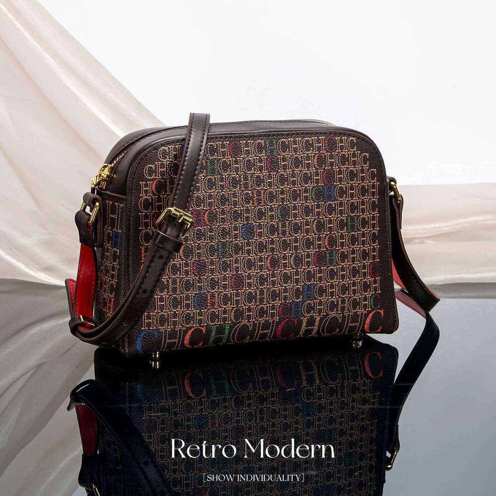 Fashionable Designer Classic Women's Handbag Square PVC Printed Shoulder Bag