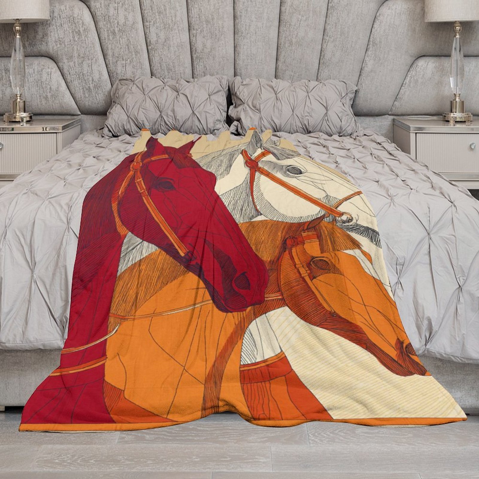 Custom H Designer Horse blanket blanket throw cashmere vibration blanket copert Home Travel Throw Summer Air Conditioner Beach home bedding blankets t