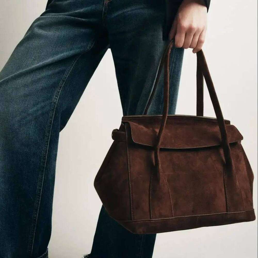 SUEDE SHOULDER CITY BAG FOR Women, Fashionable Handbag With Double Top Handles, Design New Totes For Ladies