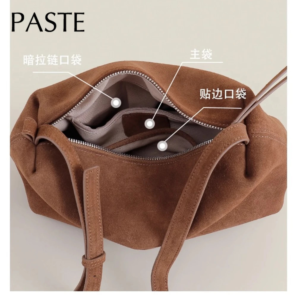 2026 Early Autumn Upgrate Thick Suede Cow Leather Long Strap Women Shoulder Crossbody Bag Matte Nubuck Female Handbag Green 251027