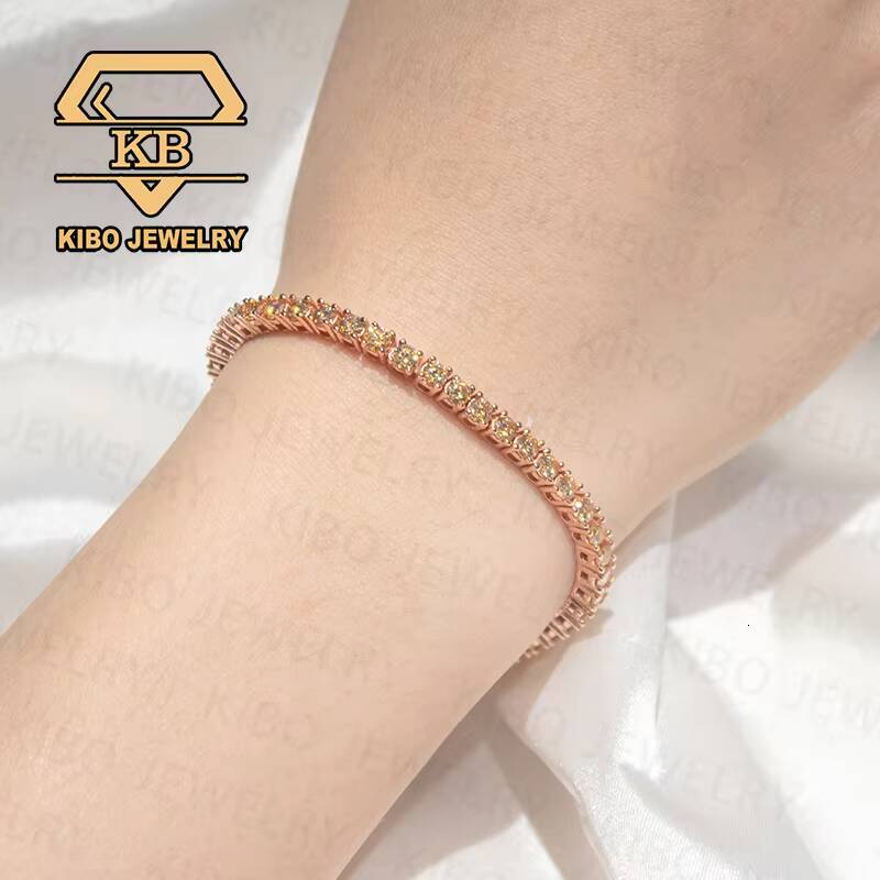 Hip Hop Tennis Chain Bracelet Certified 3mm 925 Silver VVS Moissanite Diamond Jewelry Low Price Ever Mens and Womens