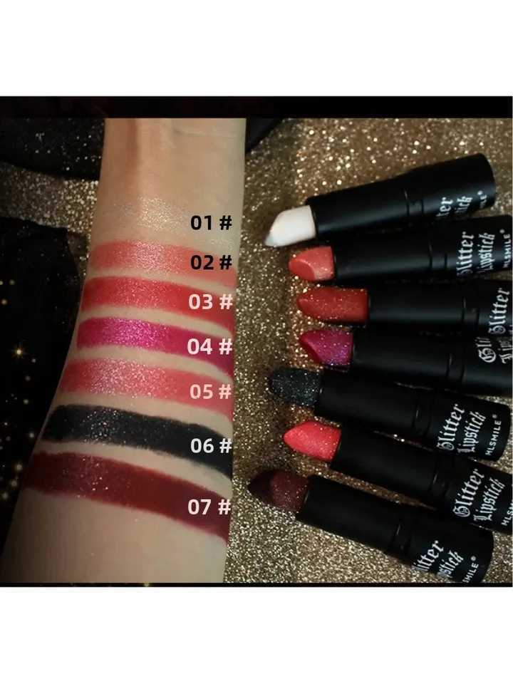 MLSMILE MultiColor Matte Lipstick NonStick Flash Lasting Easy Apply Diamond Finish Dark Halloween Look Lip Makeup W251027