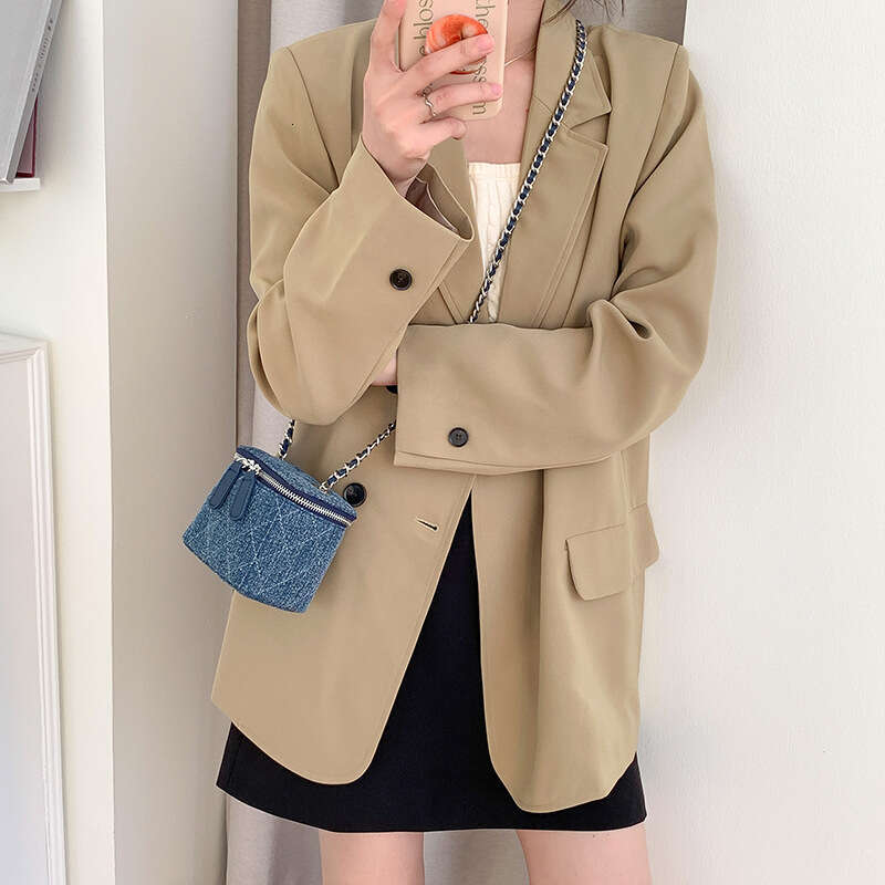 Designer Bags New Stylish Designer Mini Cowboy Crossbody - Quilted Vintage Denim Purse with Chain Strap, Women's Casual Box Bag