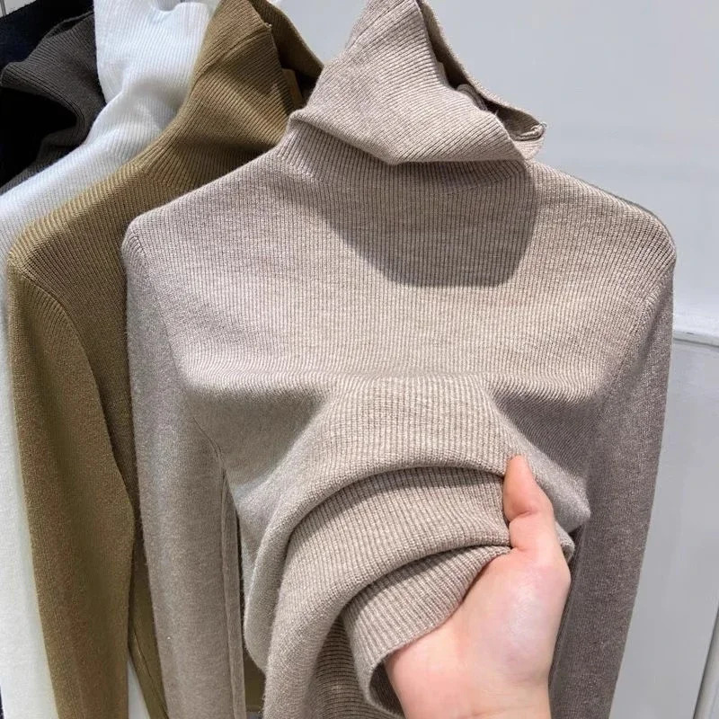 Long Sleeve Turtleneck Slim Jumper 2025 Autumn Winter Sweater Women Knitted Ribbed Pullover Sweater Soft Warm Pull Femme 251027