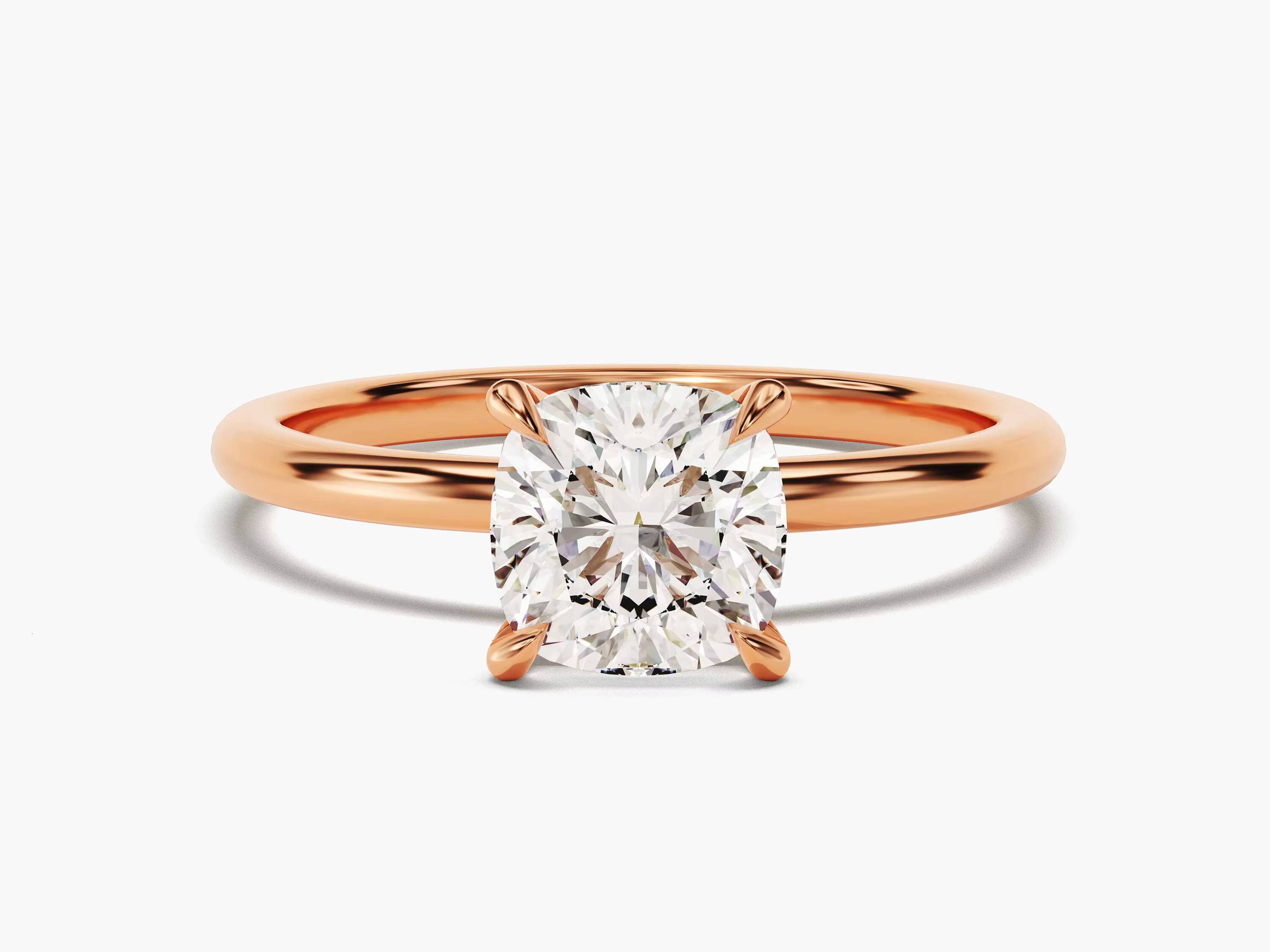 15 CT Cushion Cut Diamond Engagement Ring 14k 18k Gold Dainty Engagement Ring 4 Prong Solitaire Diamond Ring