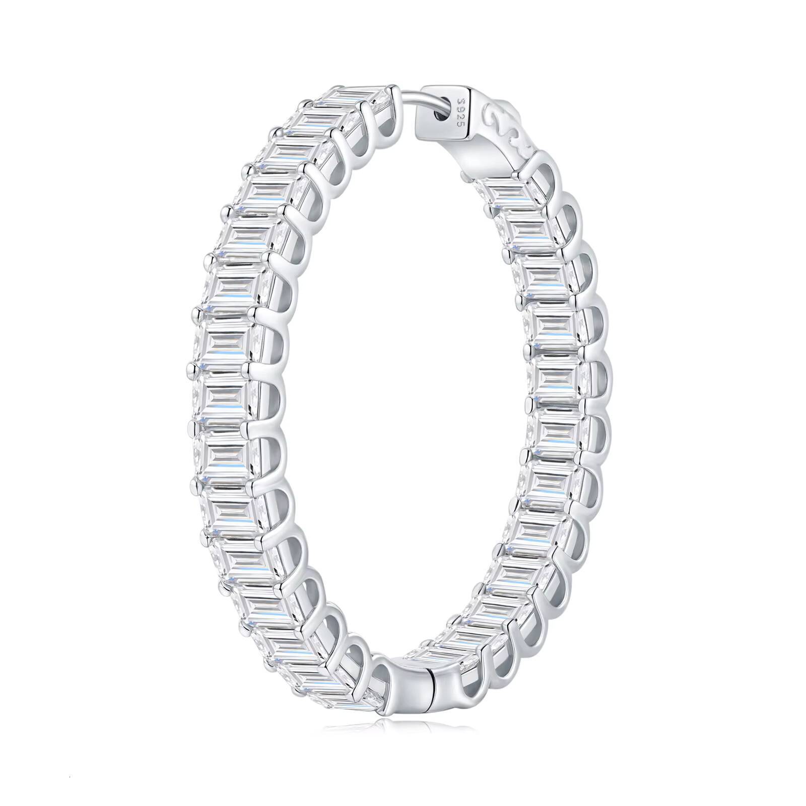 Hypoallergenic Factory Price Fine Jewelry Women Luxury Large Hoop Earrings 925 Sterling Silver Earrings Moissanite Earrings