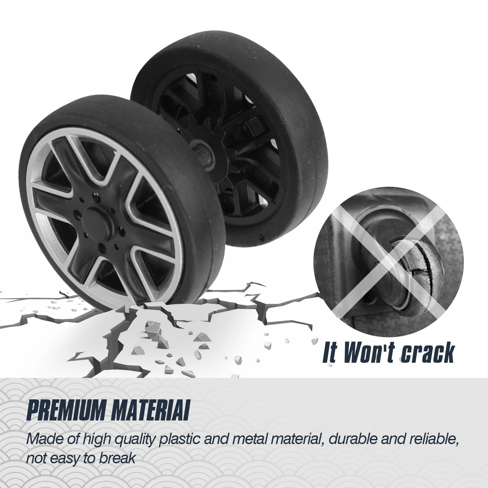 8Pcs Black Luggage Wheel Replacement with Screw Travel Luggage Wheels Replacement Suitcase Parts 55mm Axles Caster Wheel Repair 251027