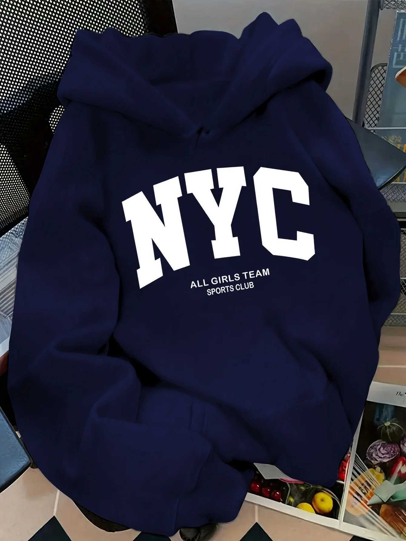 New fallwinter comfortable navy blue New York team hoodie long sleeve couples street style hoodie casual pullover with poc W251027