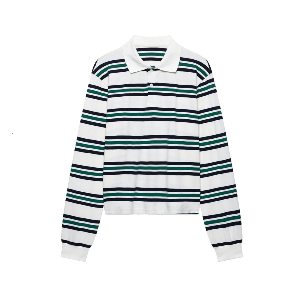 UNIZERA 2025 Womens Long Sleeve Striped Polo style Shirts in Burgundy and White with Contrasting Collars for a Casual Look 251027