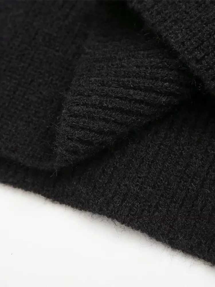 Womens Pullover Knit Top Patchwork Clash Design Turtleneck Sweater Crew Neck Black Basic Commuter Warm WomensT251027