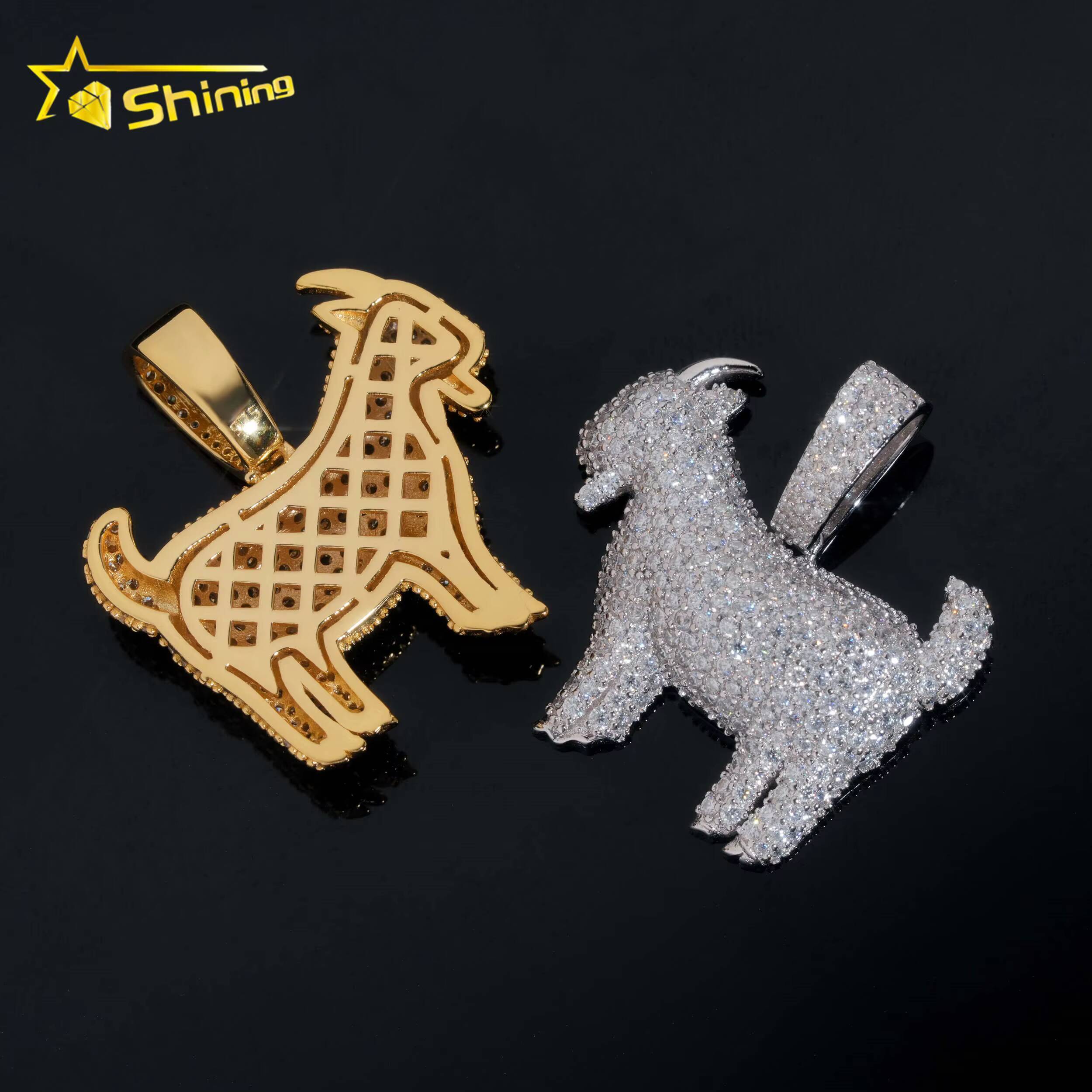 No Tarrifs USA Warehouse Stocks GRA Certificate Solid 925 Sterling Silver Hip Hop Iced Out VVS MoissanitePendant