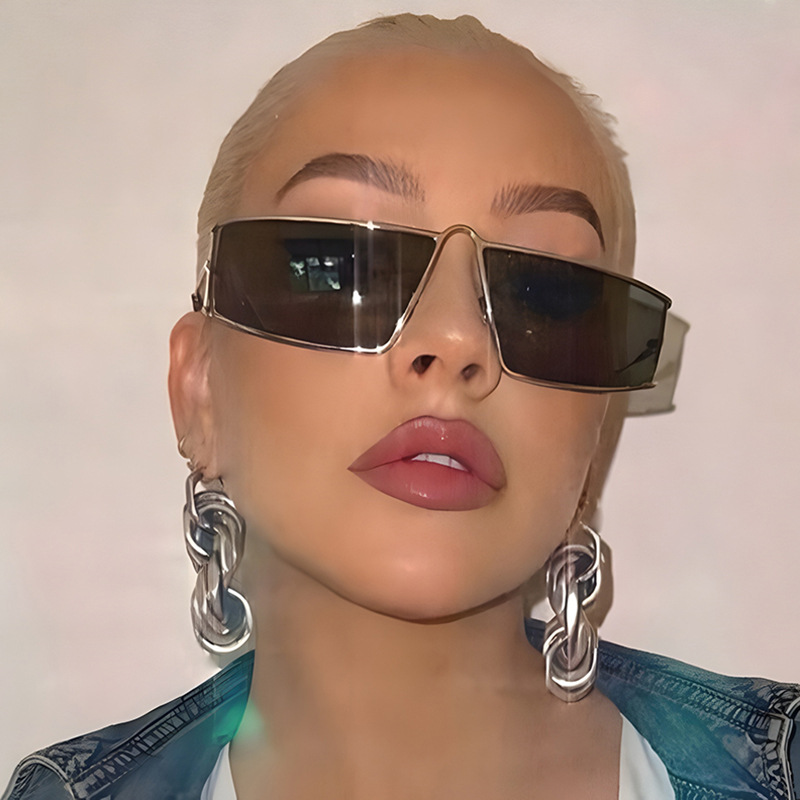 2025 Hollow Cut Metal Square Sunglasses Women UV 400 Premium Small Frame Shades Chic Minimalist