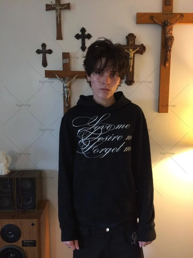 Casual Letter Print Color Harajuku Punk Oversized Hoodie Men Y2K Fashion Hiphop Rock Vintage Loose Sweatshirt Women Streetwear 251020