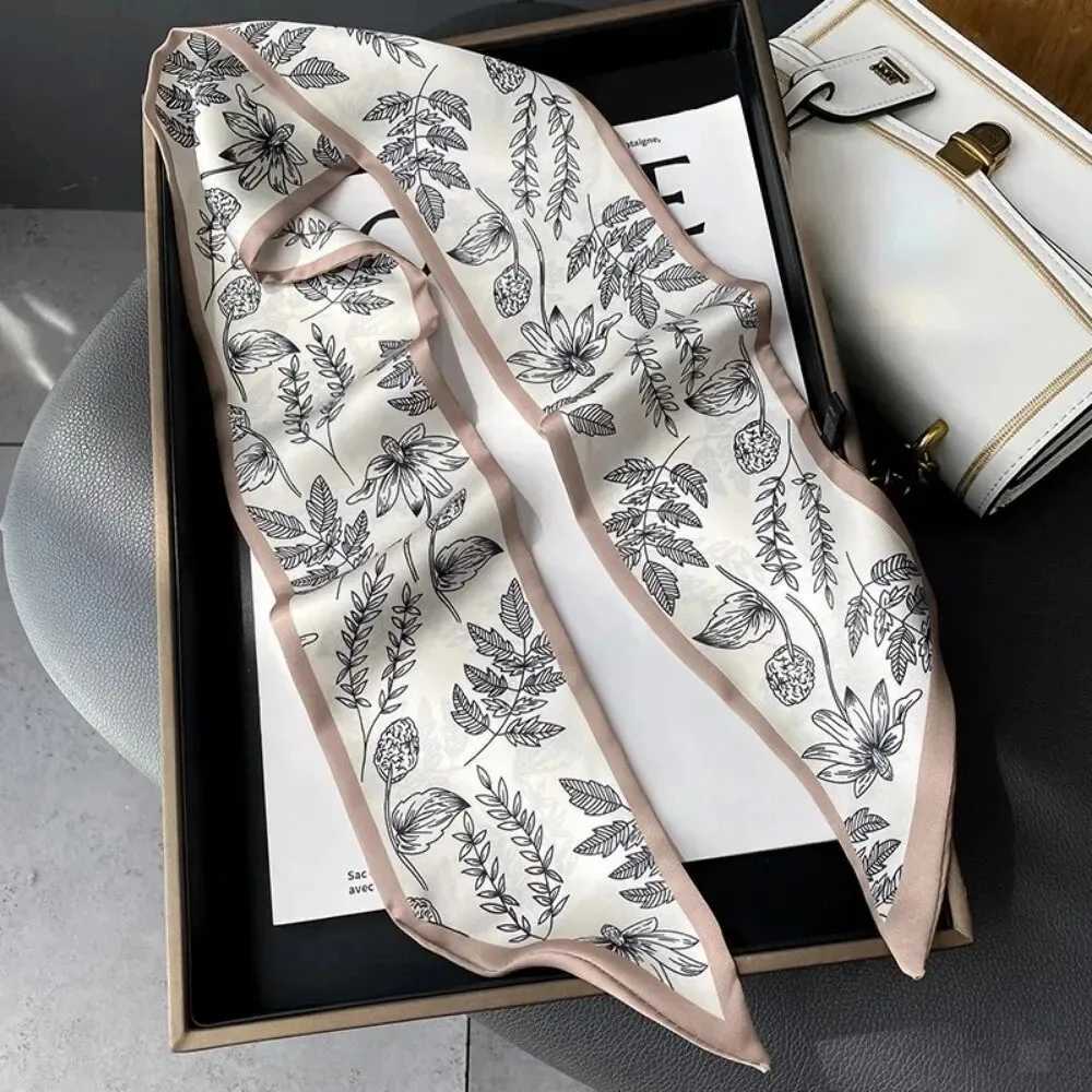 Fashion Print Hair Ribbon Scarf Wen Neck Tie Bag Silk Skinny scarves Ladies Foard Floral Bands 2024 NewW251027