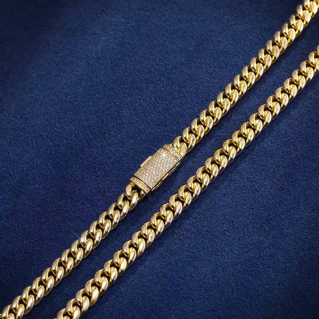 Custom 925 Sterling Silver Necklace Miami VVS Moissanite Iced Out Men Hip Hop Cuban Link Necklace