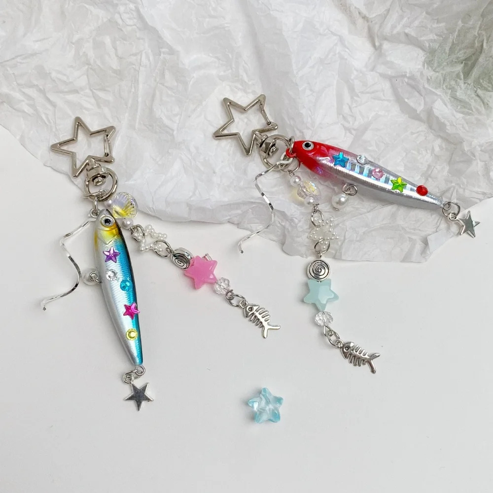 Trinkets japanese 1pc Handmade Fish Keychain Bag charms Pendant Decoration Gift Souvenir Keyring Enthusiasts Jewelry Accessories 251023