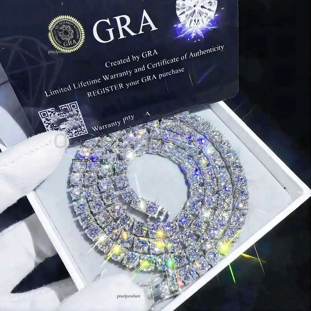 necklace moissanite chain Pendant Cross Hip Hop Vvs Moissanite Dia Tennis Chain Sier for Women Men Jewelry