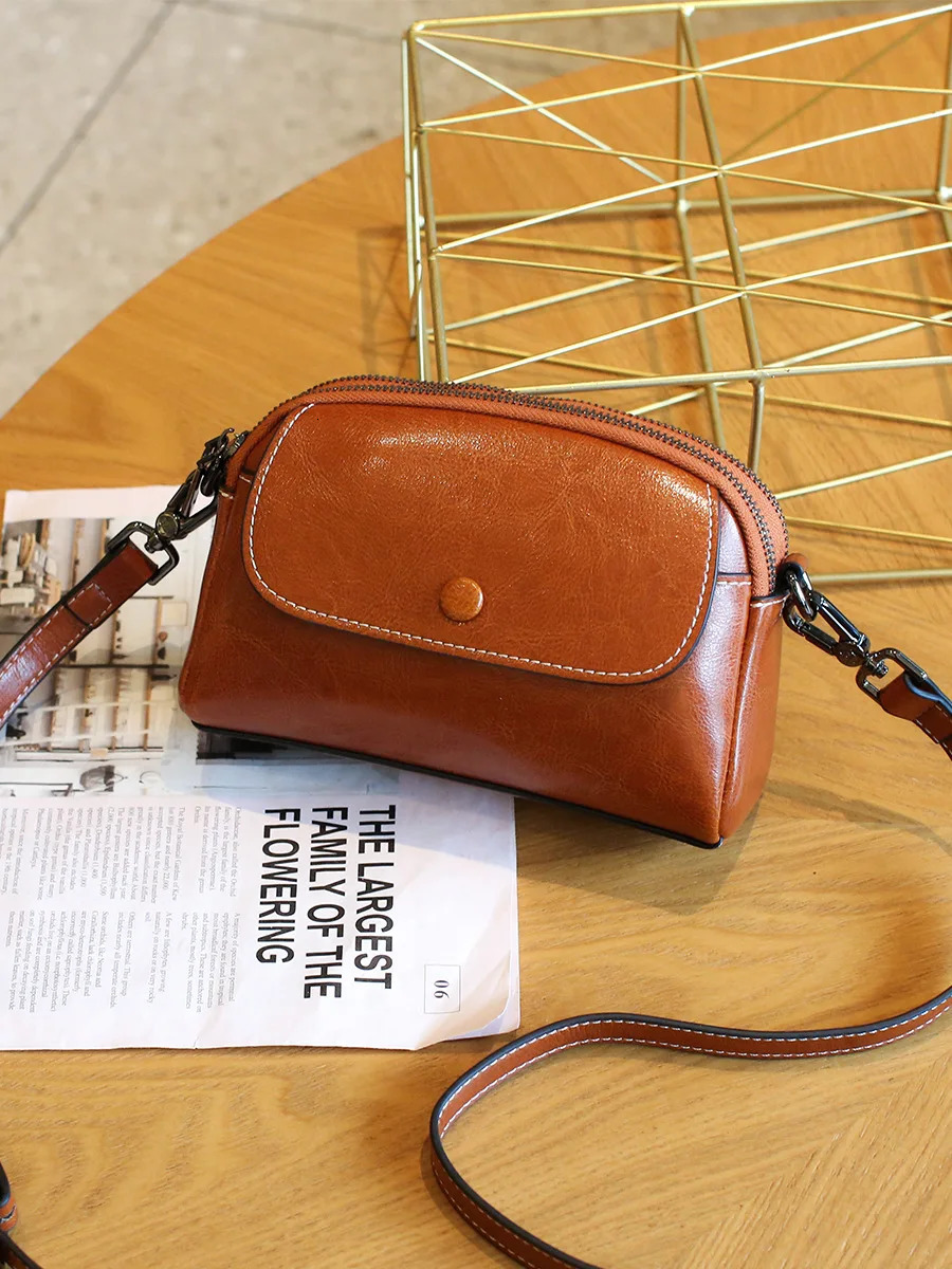 YANATARI mini small genuine leather vintage bag Crossbody Bag mobile phone shoulder bag women mobile bag for women 251027