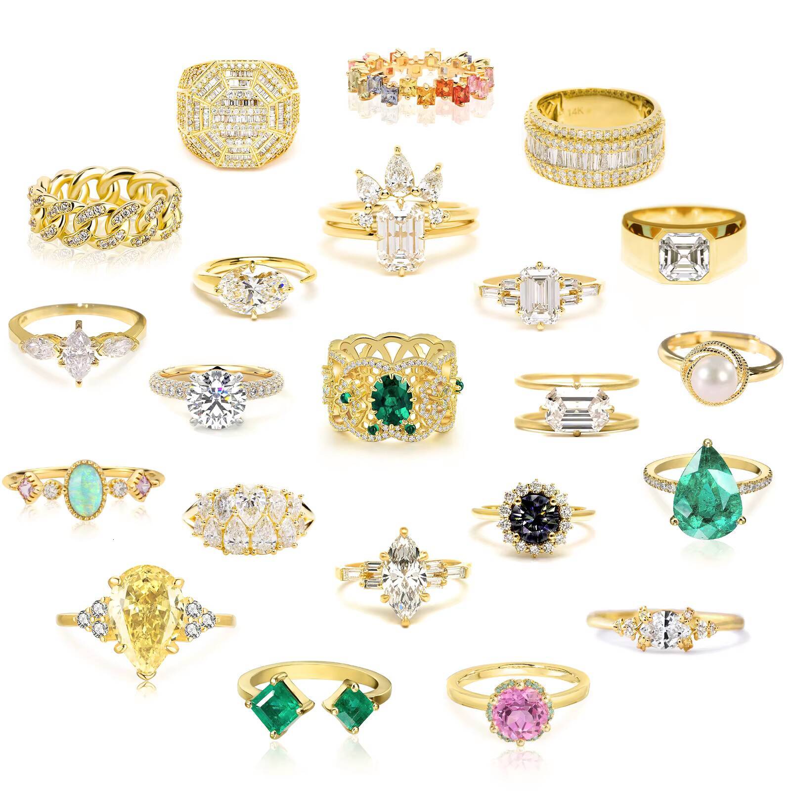 9K 10K 14K Gold Mossanite Diamond Ring Engagement Wedding Rings for Couples Variants VVS Moissanite 18K Gold